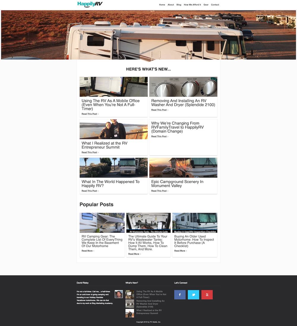 The old layout of Happily RV. Yuk.