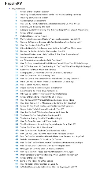 52 items on my idea file :)