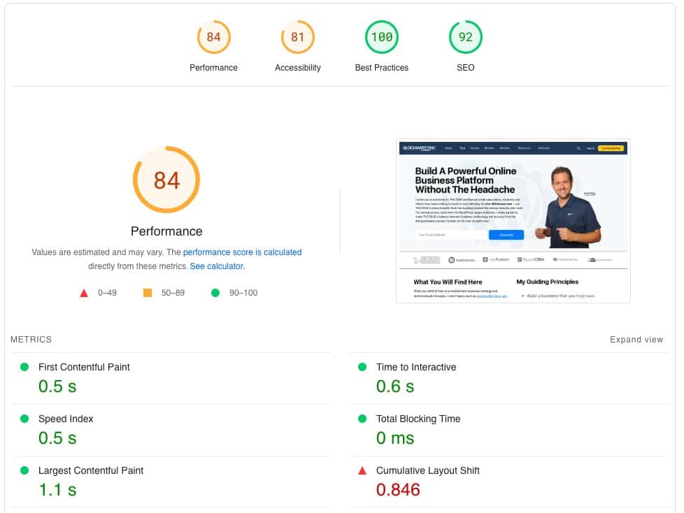Page builders vs Gutenberg: Desktop Pagespeed Insights Score kinda sucks