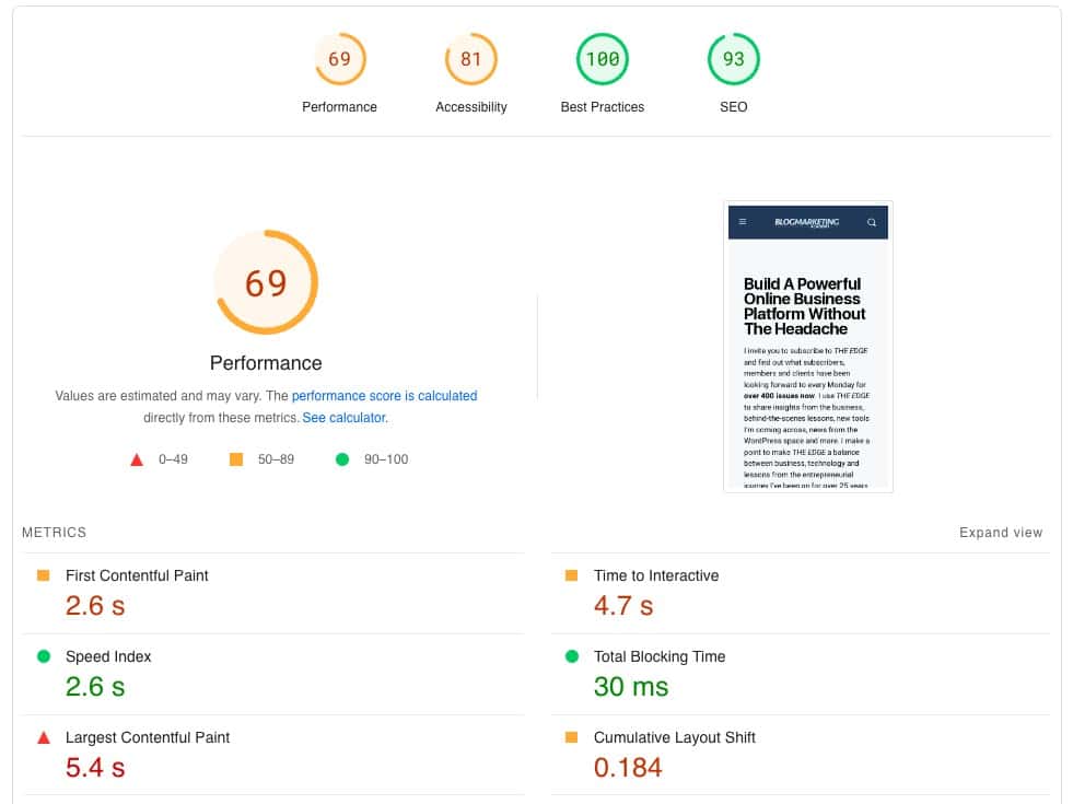 Page builders vs Gutenberg: Mobile Pagespeed Insights Score kinda sucks
